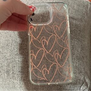 Clear Heart Pattern Phone Case
